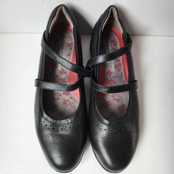 Aravon Mary Jane Shoes Womens Size 8.5 AA Black Leather Vibram Soles New Balance - Picture 5 of 11